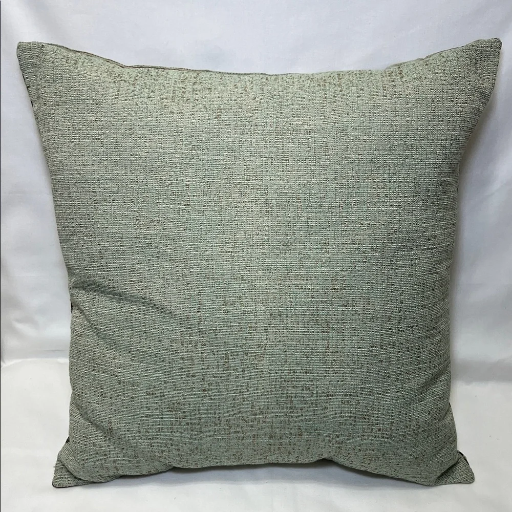 Handmade Striped Accent Pillow In Brown and Blue - Picture 3 of 3